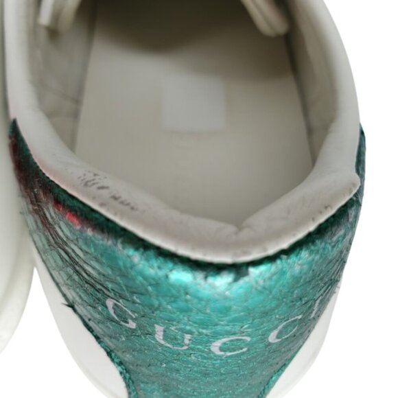 Gucci Ace Bee Embroidered Leather Low Top Sneakers - Picture 8 of 11